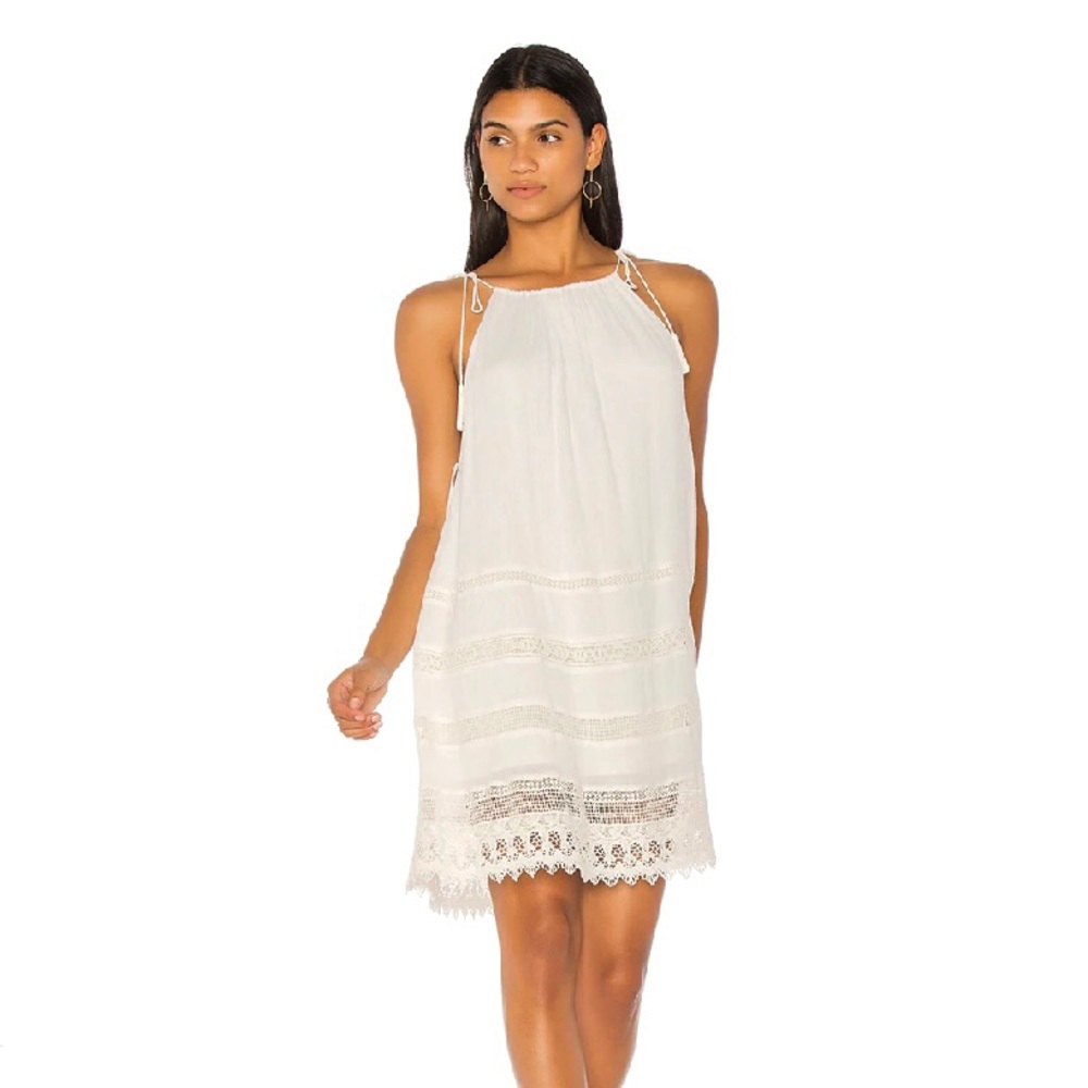 NEW ALICE + OLIVIA REVOLVE WHITE TIE STRAP MINI DRESS